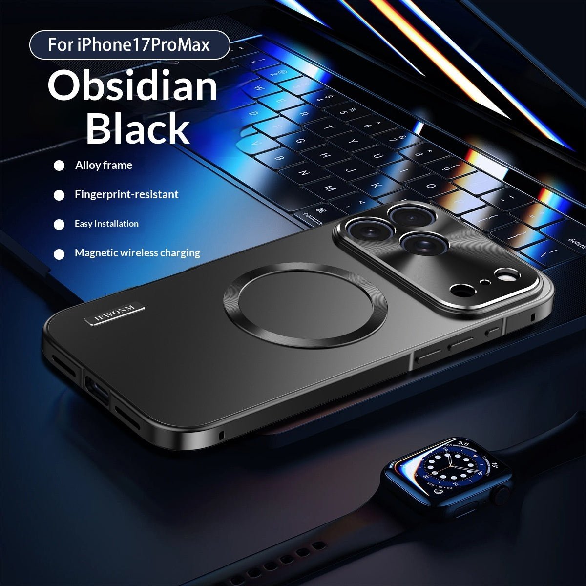 Coque Métallique Magnétique Électroplacée Compatible Avec iPhone 17 Pro Max - IVOIRART.COM