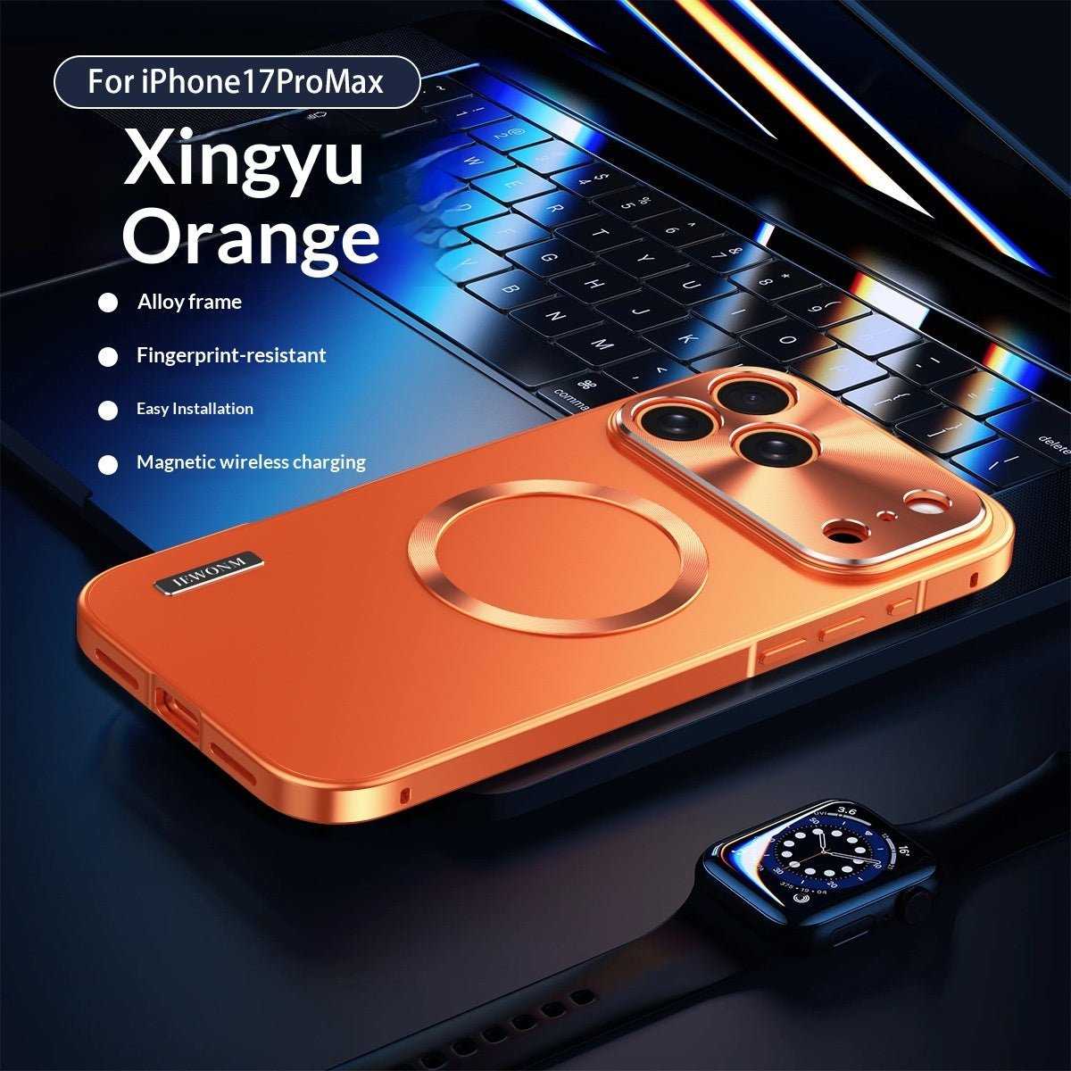 Coque Métallique Magnétique Électroplacée Compatible Avec iPhone 17 Pro Max - IVOIRART.COM