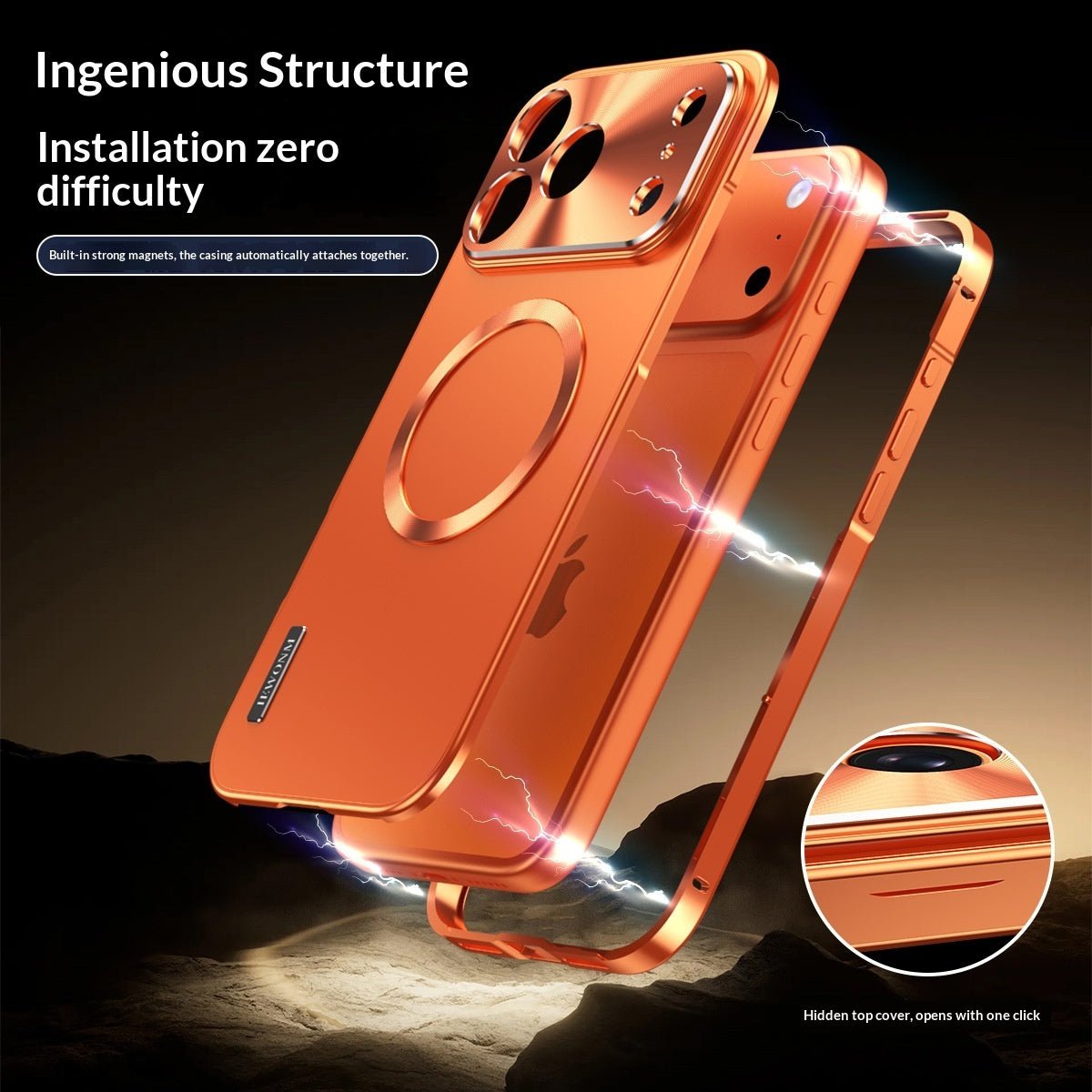 Coque Métallique Magnétique Électroplacée Compatible Avec iPhone 17 Pro Max - IVOIRART.COM