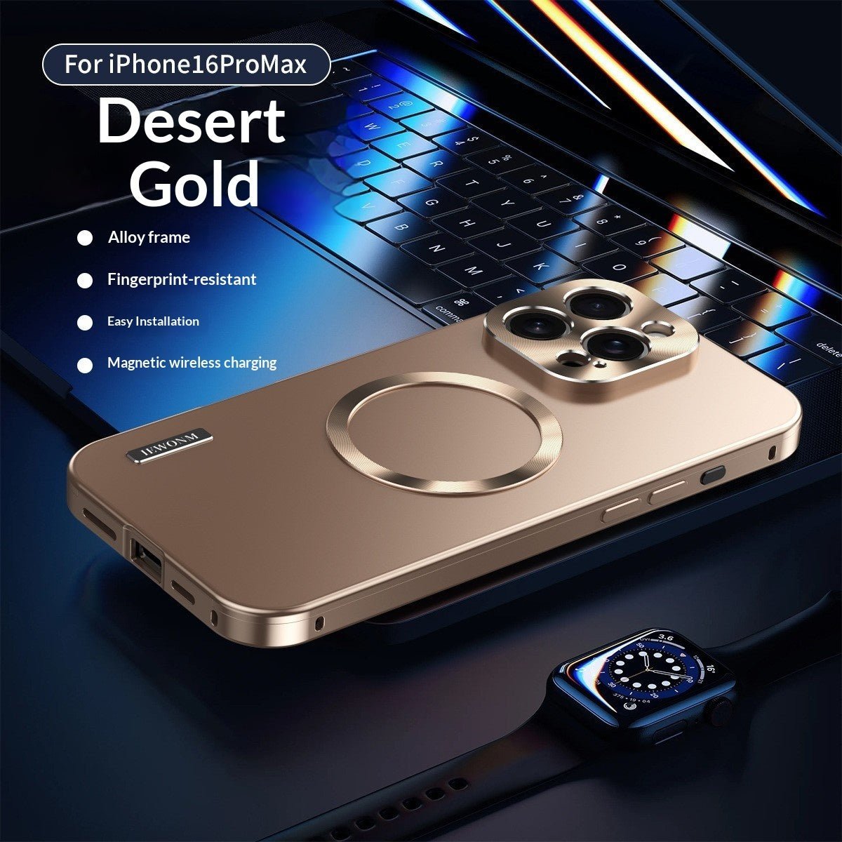 Coque Métallique Magnétique Électroplacée Compatible Avec iPhone 17 Pro Max - IVOIRART.COM
