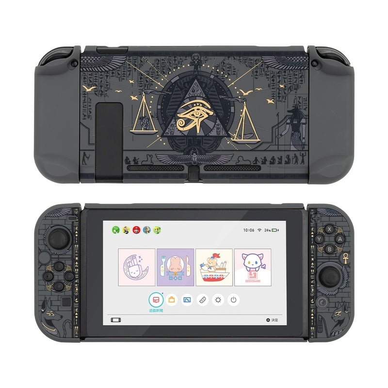 Coque Protectrice Mystérieuse Égypte pour Switch - Cache Rigide Noir avec Grip - IVOIRART.COM