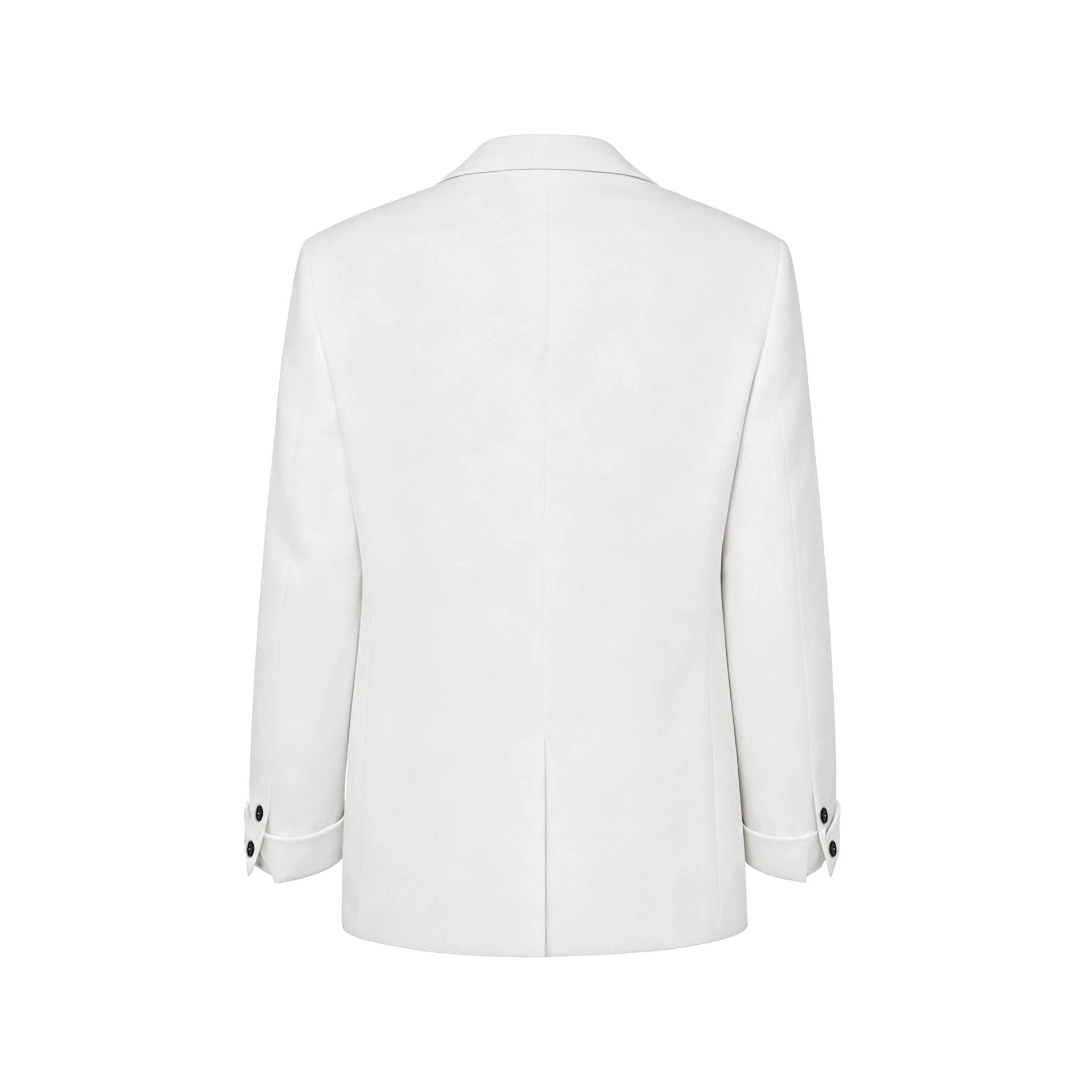 Costume blanc homme avec tailleur brodé — veste droite, doublure polyester Teryl - IVOIRART.COM
