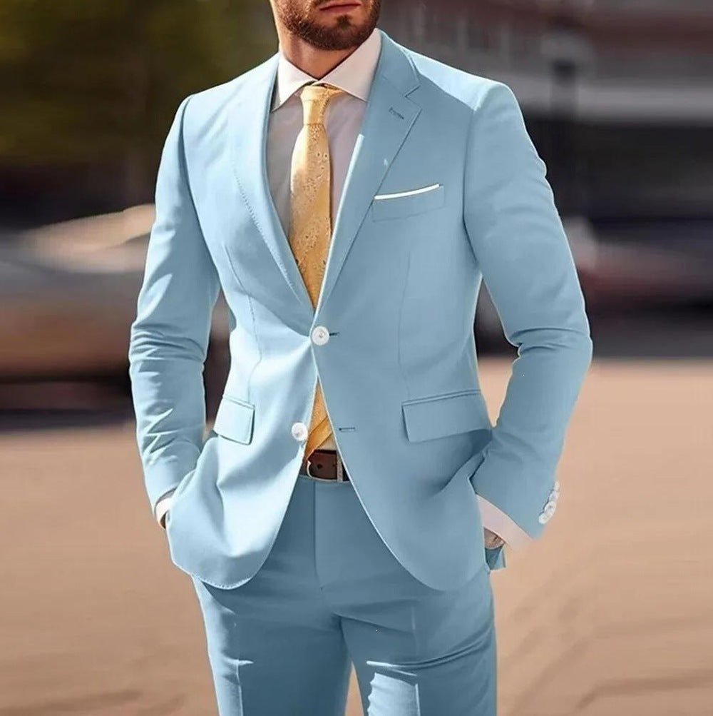 Costume d'affaires élégant prêt pour banquet pour homme - Ensemble slim fit - IVOIRART.COM