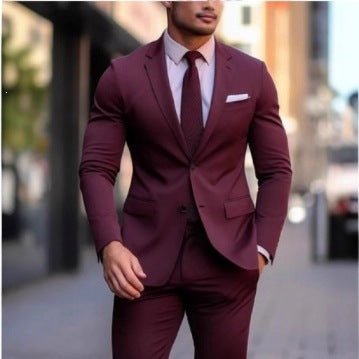 Costume d'affaires élégant prêt pour banquet pour homme - Ensemble slim fit - IVOIRART.COM