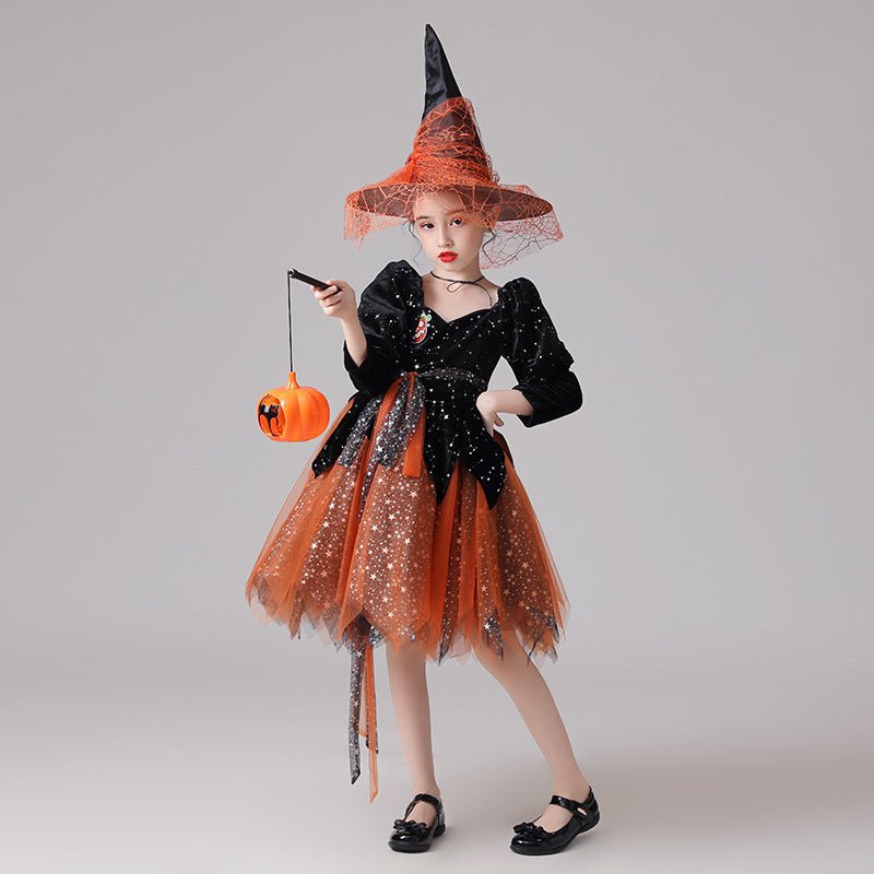 Costume de sorcière 'Witch Ball' pour enfants – Cosplay d'Halloween, polyester. - IVOIRART.COM