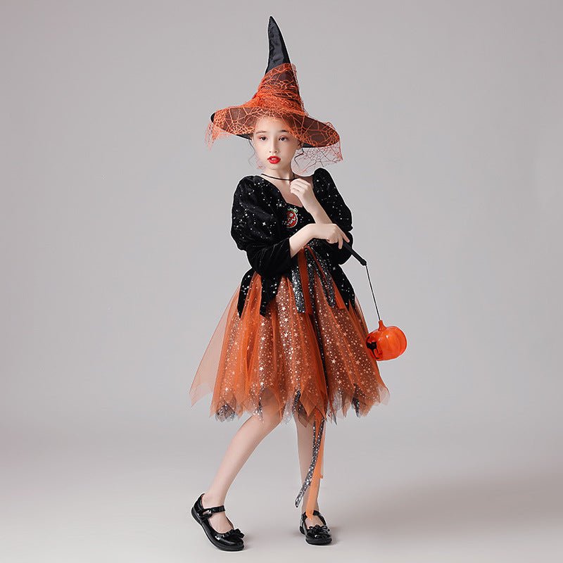 Costume de sorcière 'Witch Ball' pour enfants – Cosplay d'Halloween, polyester. - IVOIRART.COM