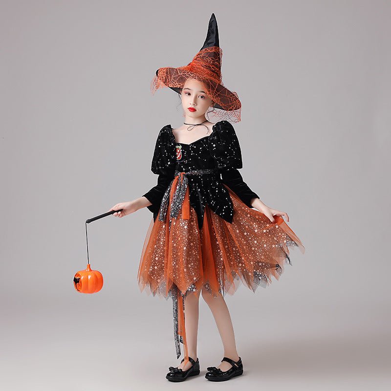 Costume de sorcière 'Witch Ball' pour enfants – Cosplay d'Halloween, polyester. - IVOIRART.COM