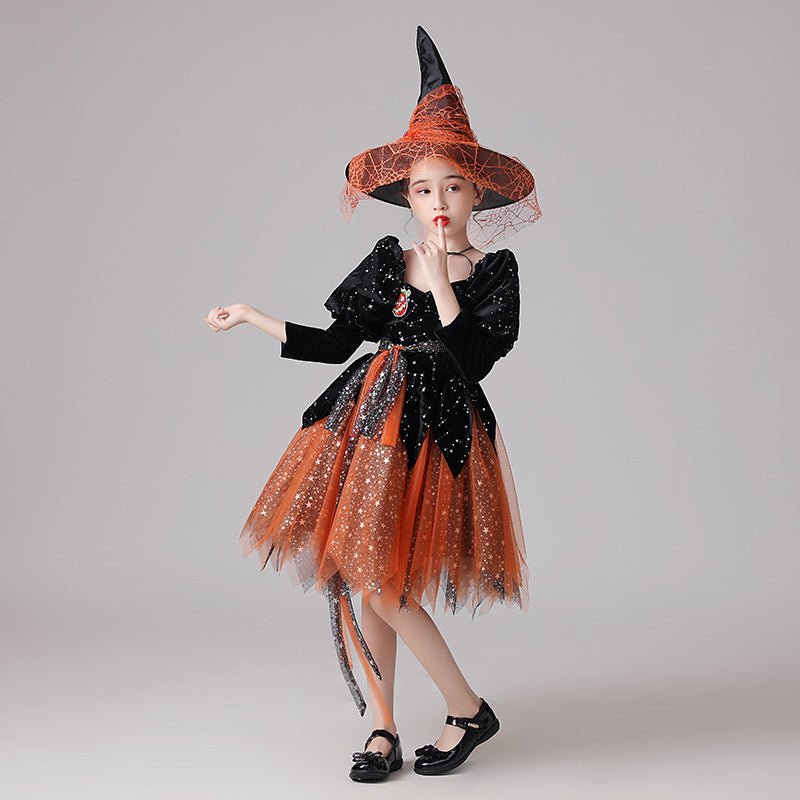 Costume de sorcière 'Witch Ball' pour enfants – Cosplay d'Halloween, polyester. - IVOIRART.COM