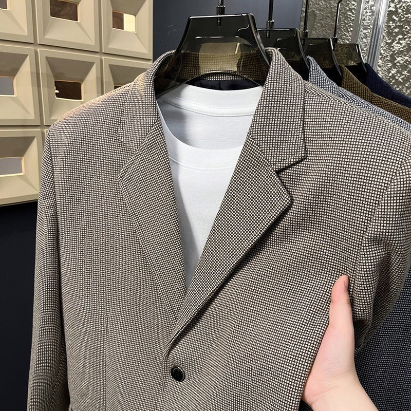 Costume décontracté pour homme en laine épaisse style mature léger pour printemps et automne - IVOIRART.COM