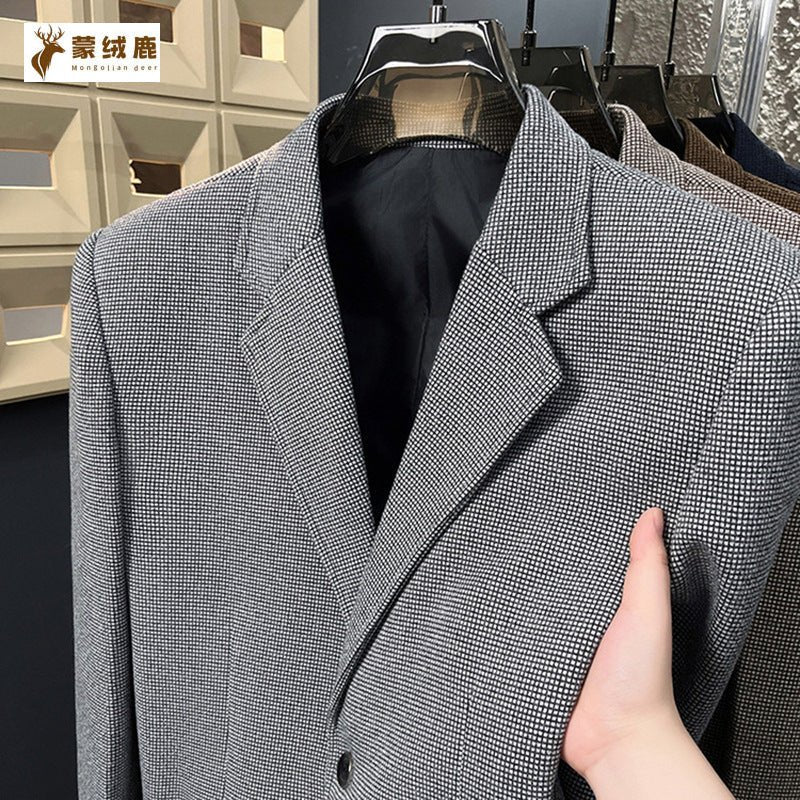 Costume décontracté pour homme en laine épaisse style mature léger pour printemps et automne - IVOIRART.COM