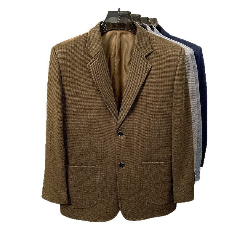 Costume décontracté pour homme en laine épaisse style mature léger pour printemps et automne - IVOIRART.COM