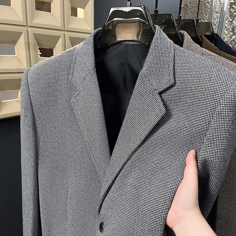 Costume décontracté pour homme en laine épaisse style mature léger pour printemps et automne - IVOIRART.COM