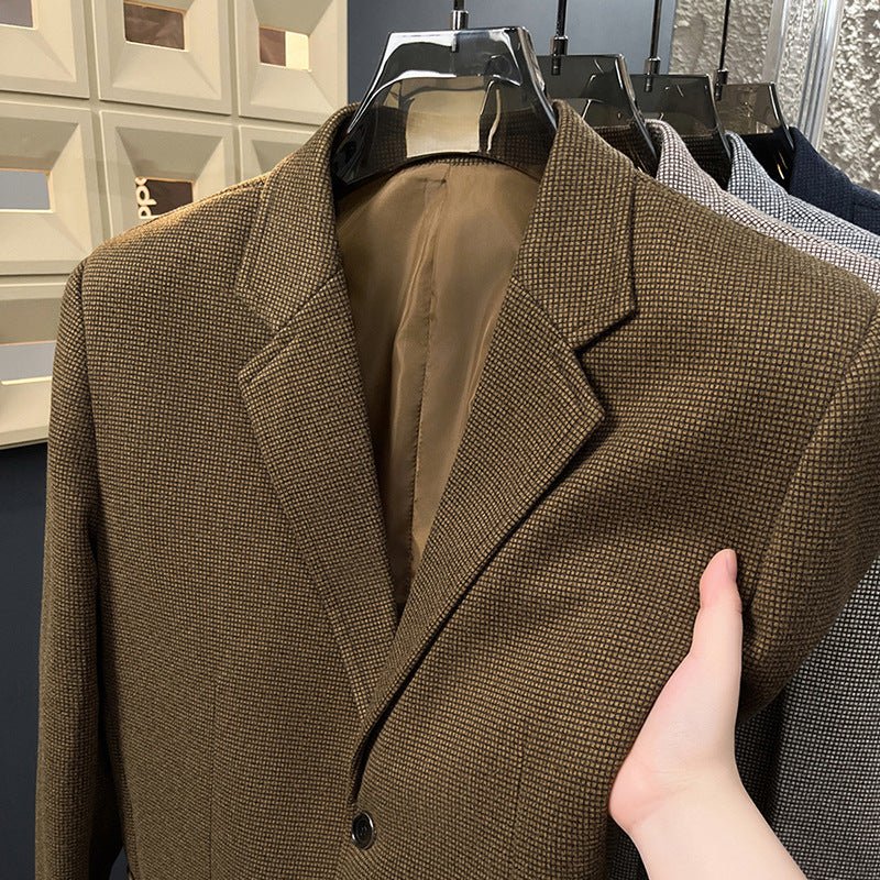 Costume décontracté pour homme en laine épaisse style mature léger pour printemps et automne - IVOIRART.COM