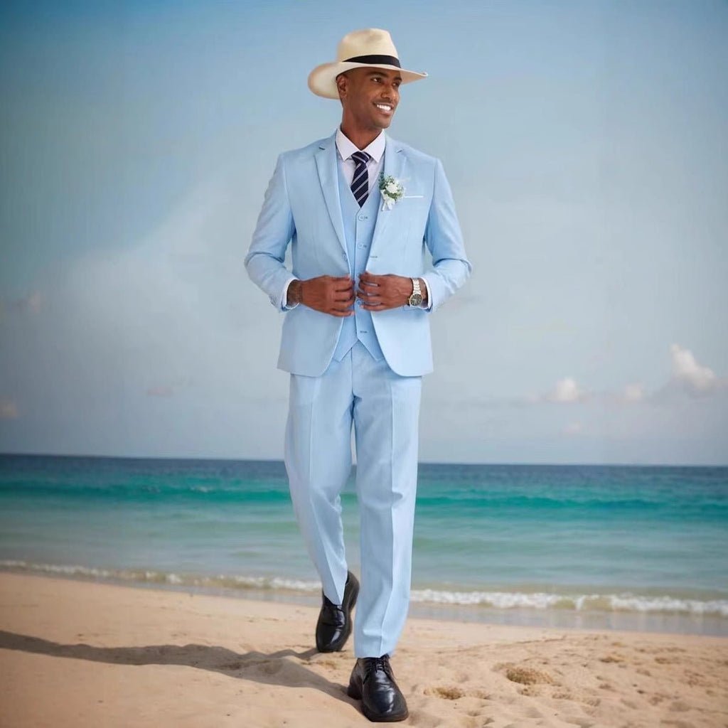 Costume deux pièces homme décontracté témoin — slim, 100% polyester, tailles EU - IVOIRART.COM