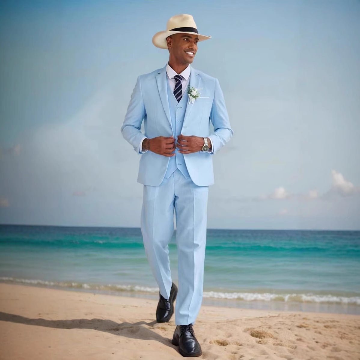Costume deux pièces homme décontracté témoin — slim, 100% polyester, tailles EU - IVOIRART.COM