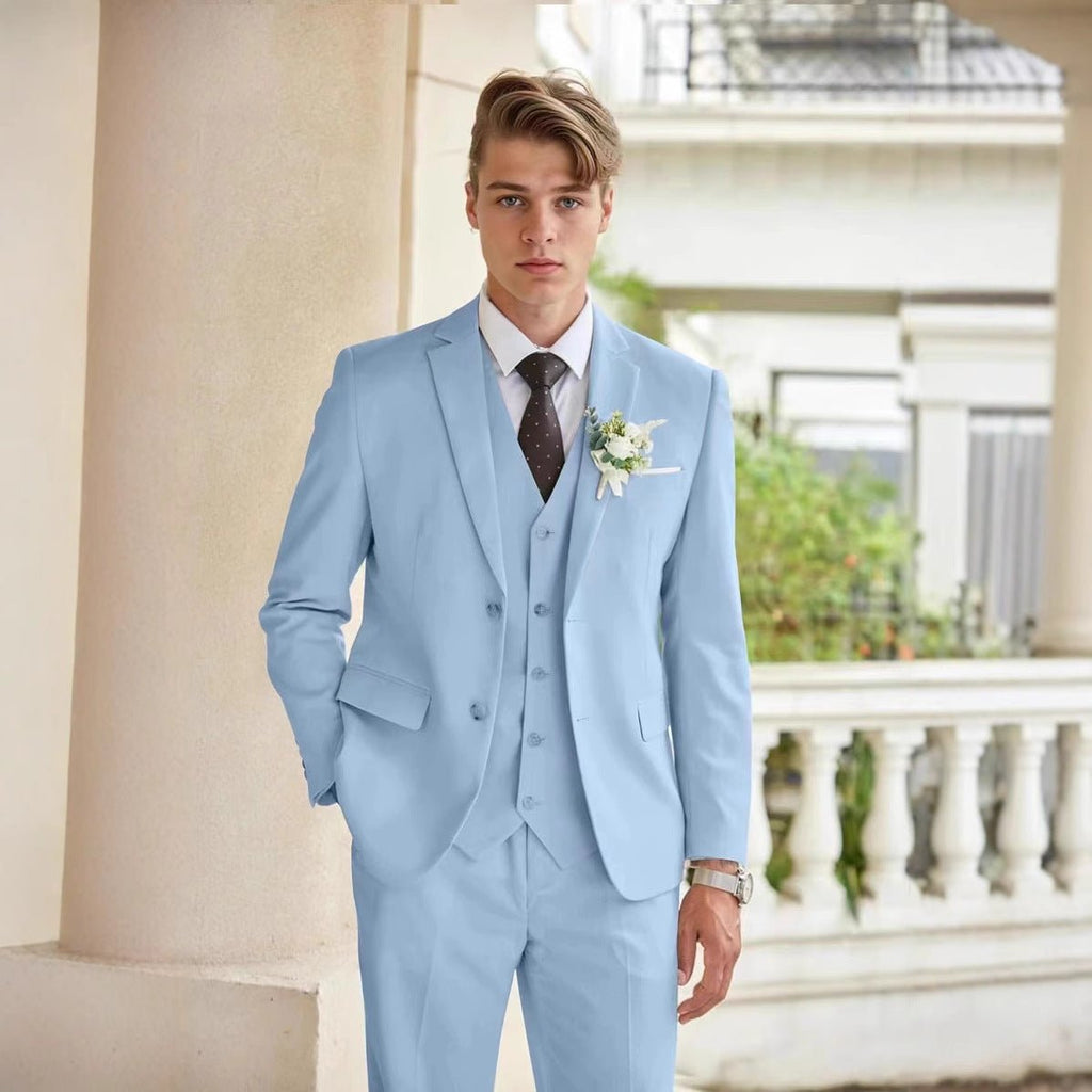 Costume deux pièces homme décontracté témoin — slim, 100% polyester, tailles EU - IVOIRART.COM