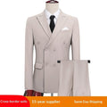 Costume double boutonnage homme - style business-casual slim toutes saisons chic - IVOIRART.COM