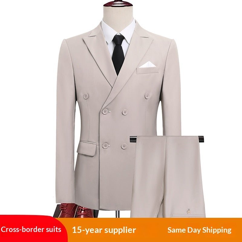 Costume double boutonnage homme - style business-casual slim toutes saisons chic - IVOIRART.COM