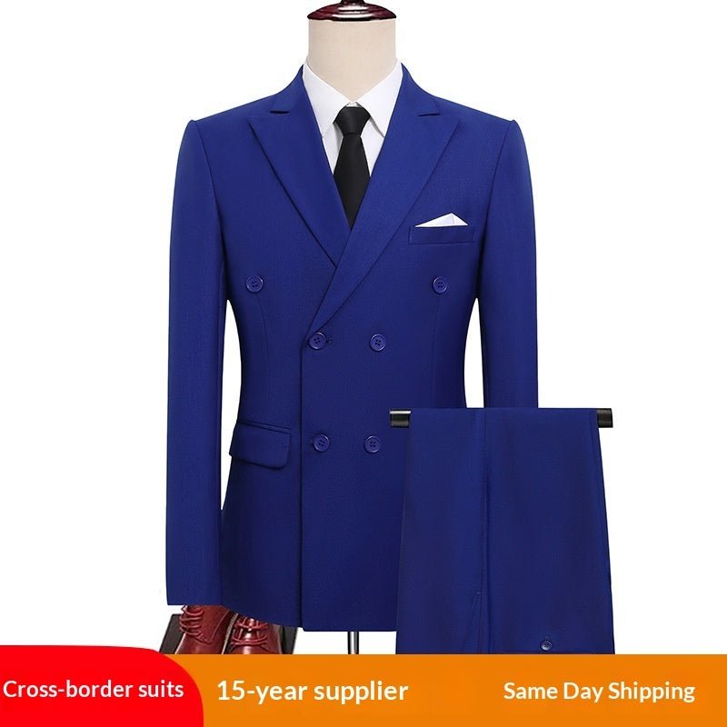 Costume double boutonnage homme - style business-casual slim toutes saisons chic - IVOIRART.COM
