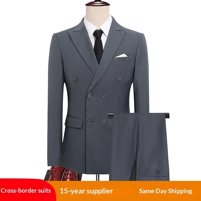 Costume double boutonnage homme - style business-casual slim toutes saisons chic - IVOIRART.COM