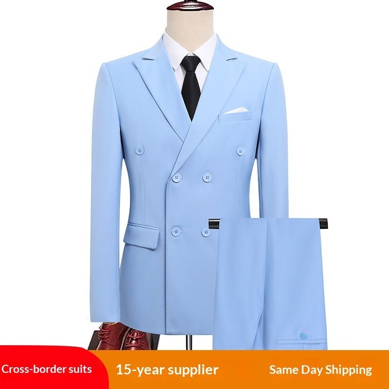 Costume double boutonnage homme - style business-casual slim toutes saisons chic - IVOIRART.COM