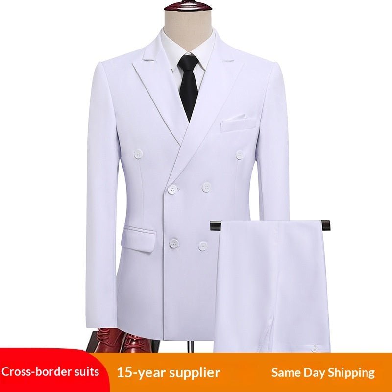 Costume double boutonnage homme - style business-casual slim toutes saisons chic - IVOIRART.COM
