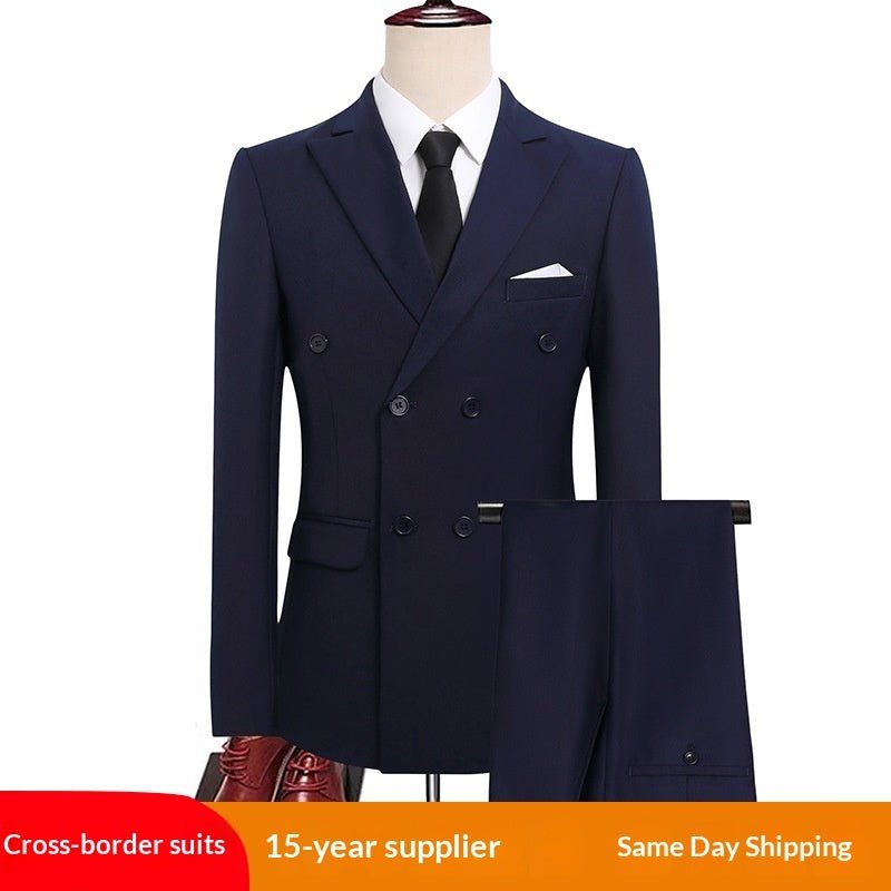 Costume double boutonnage homme - style business-casual slim toutes saisons chic - IVOIRART.COM
