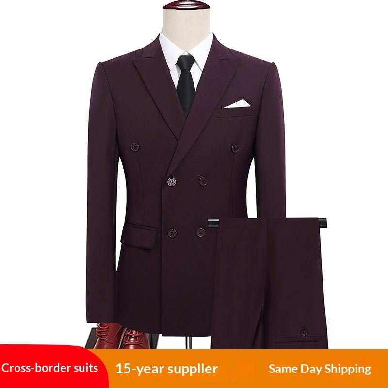 Costume double boutonnage homme - style business-casual slim toutes saisons chic - IVOIRART.COM