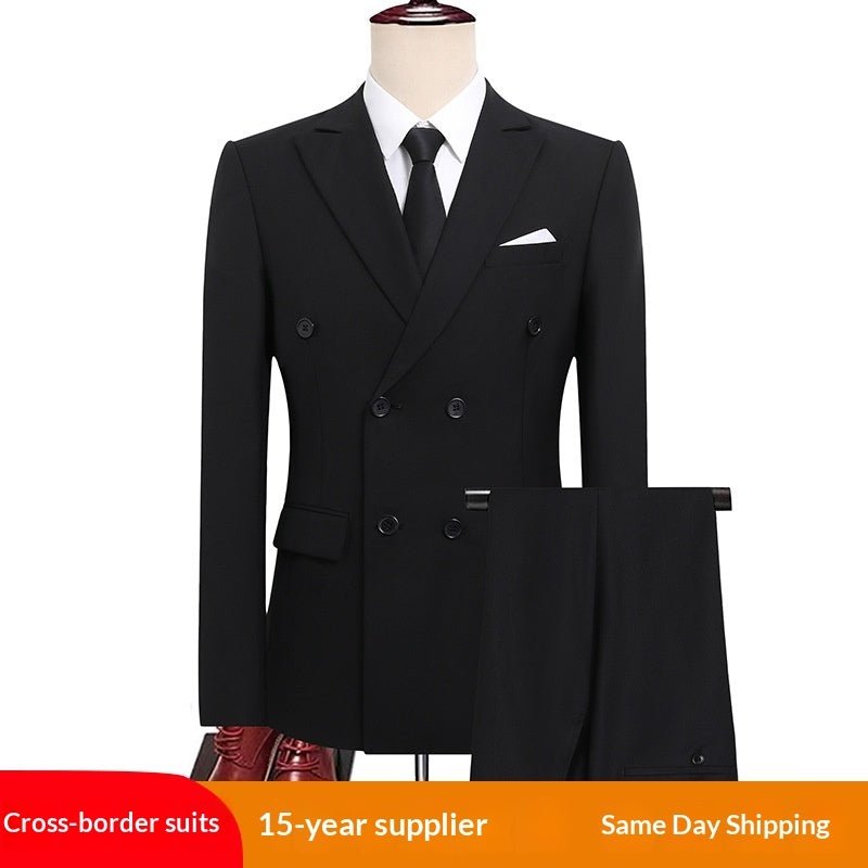 Costume double boutonnage homme - style business-casual slim toutes saisons chic - IVOIRART.COM