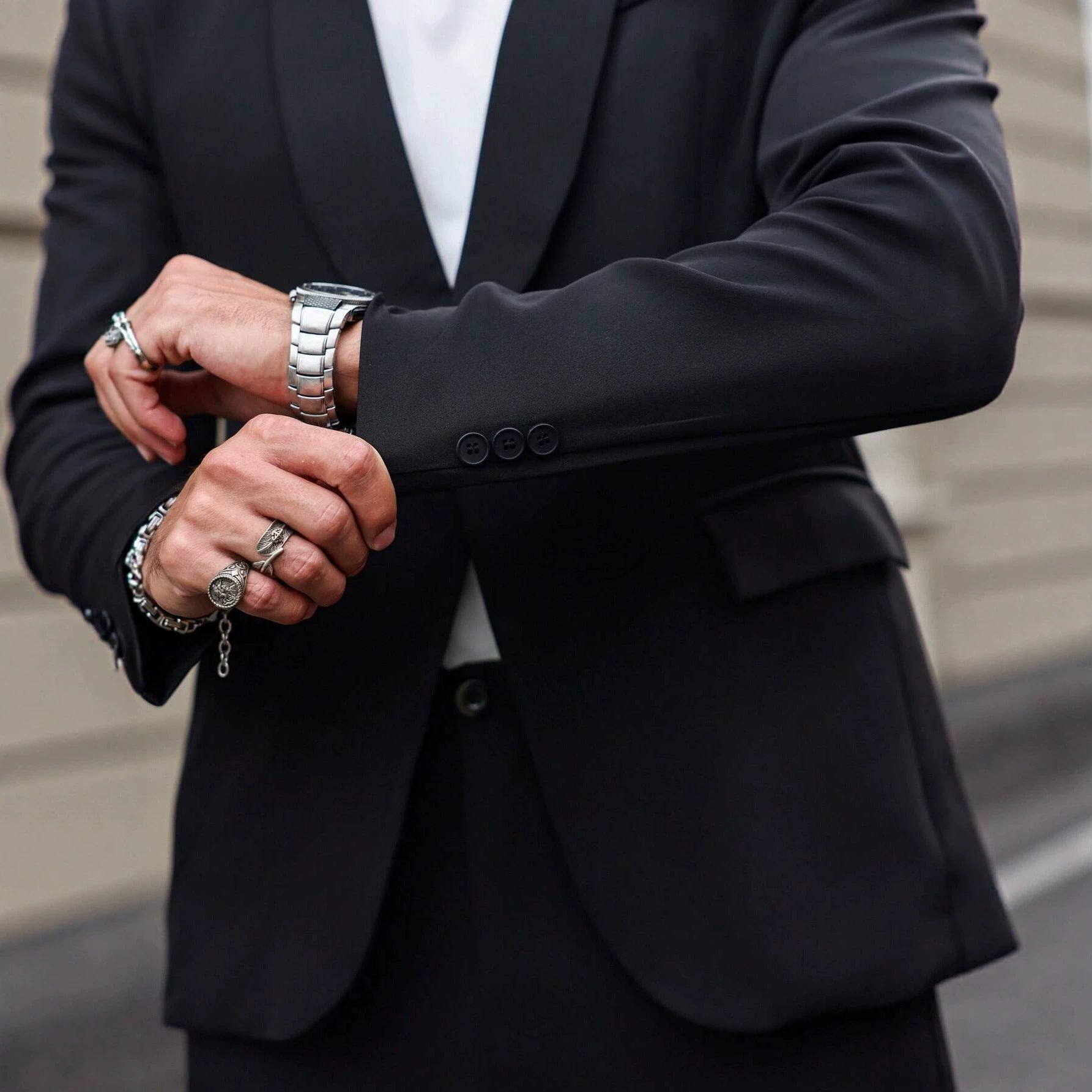 Costume homme uni noir, ensemble formel business slim, veste et pantalon élégant - IVOIRART.COM