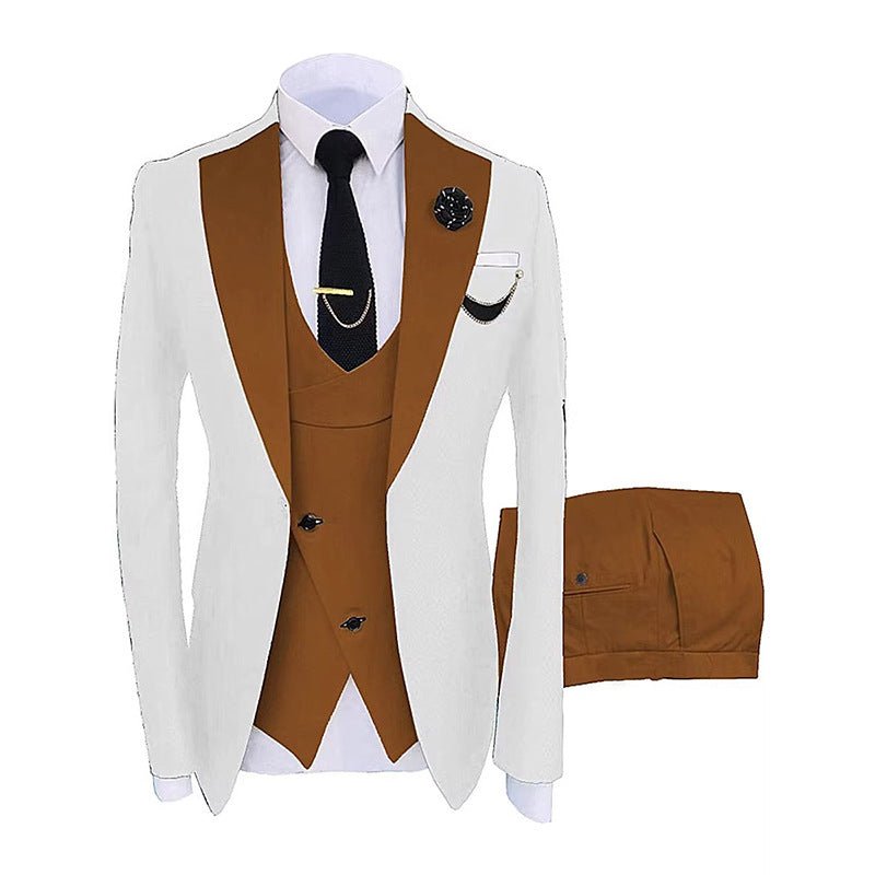 Costume Trois Pièces Homme Décontracté Style Européen et Américain Polyvalent - IVOIRART.COM