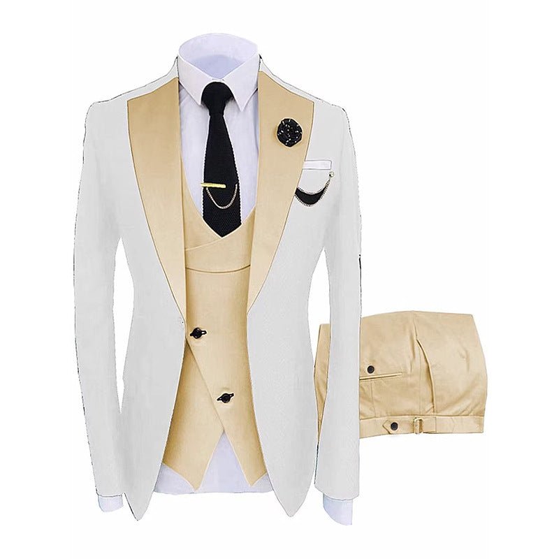 Costume Trois Pièces Homme Décontracté Style Européen et Américain Polyvalent - IVOIRART.COM