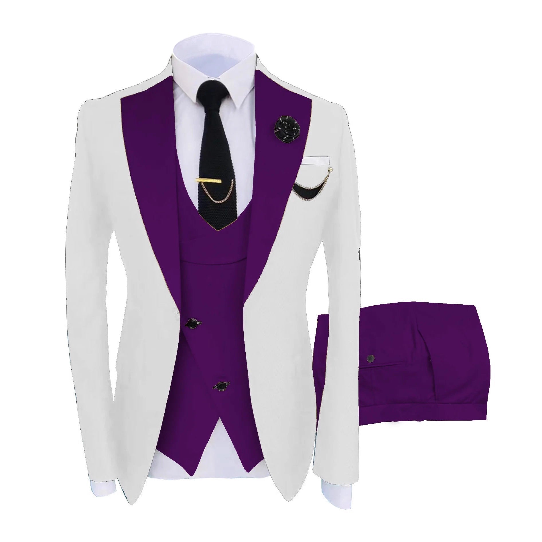 Costume trois pièces pour homme, couleurs mixtes, élégant et confortable - IVOIRART.COM
