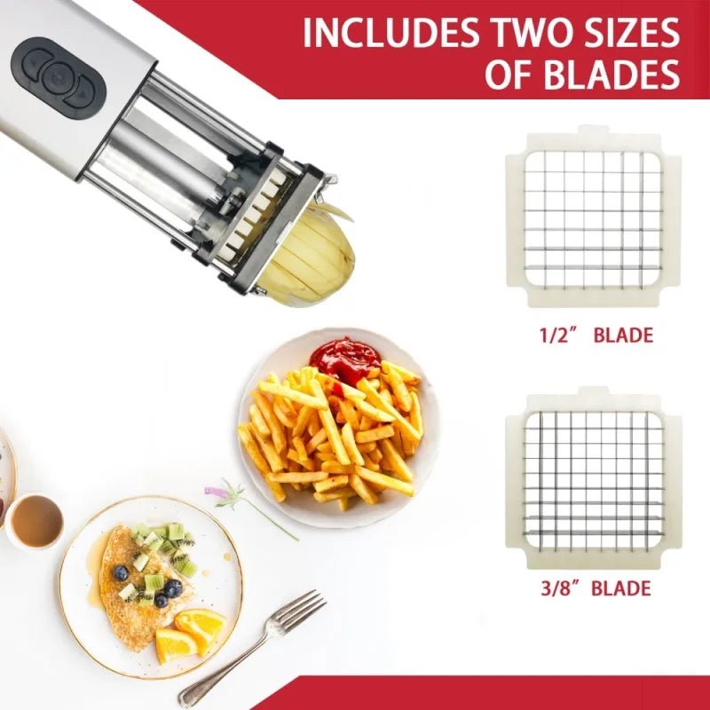 Coupe-frites électrique multifonction avec lames en acier inoxydable pour légumes et pommes de terre, usage commercial et domestique - IVOIRART.COM