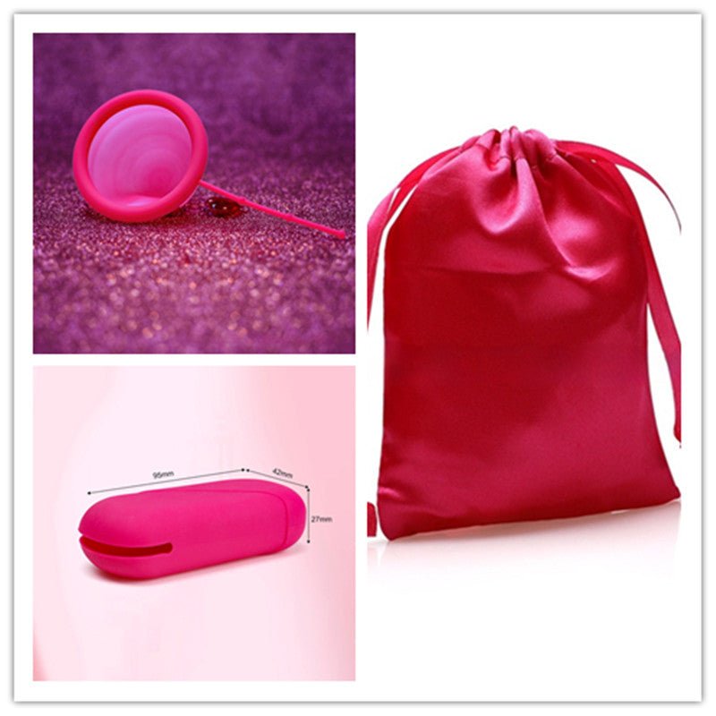Coupe menstruelle en silicone forme cœur avec sac et boîte pour femmes - IVOIRART.COM