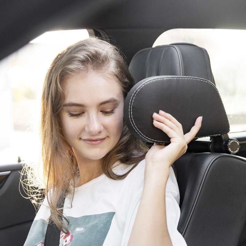 Coussin appuie - tête de voiture ajustable en cuir PU, doux et confortable pour le cou, accessoires voiture - IVOIRART.COM