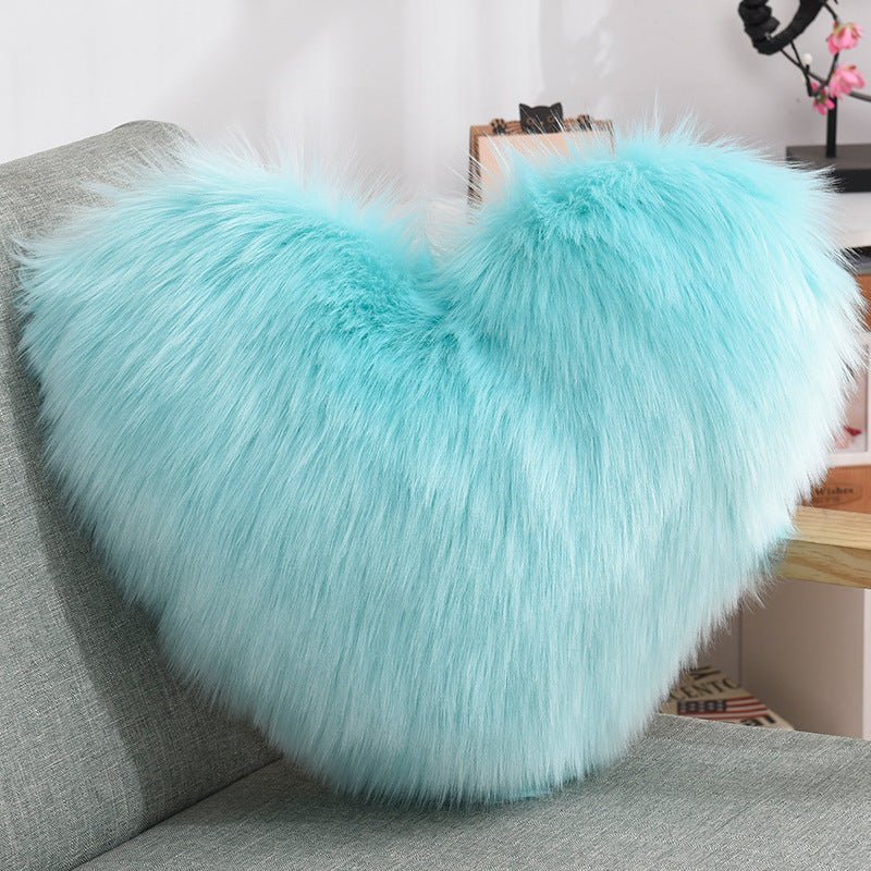 Coussins décoratifs en forme de cœur, housse longue en peluche moelleuse blanche - IVOIRART.COM