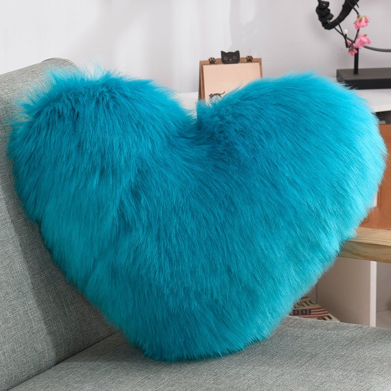 Coussins décoratifs en forme de cœur, housse longue en peluche moelleuse blanche - IVOIRART.COM