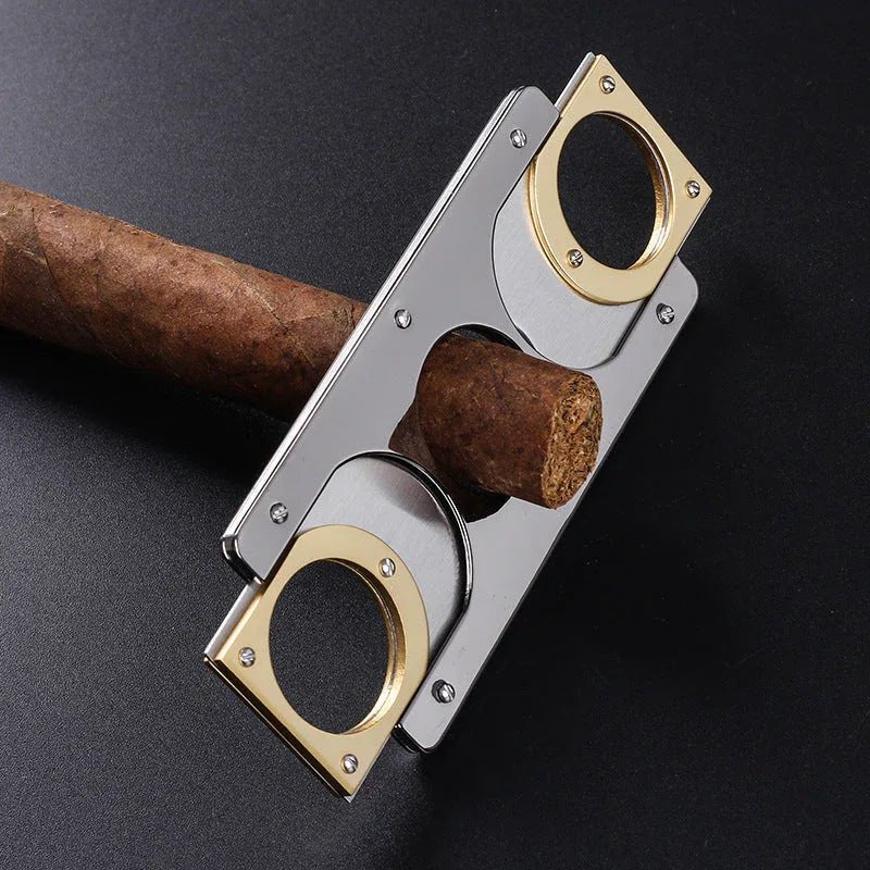 Couteau à double tranchant pour fumée en acier inoxydable, 85x41x3,5 mm, coupe cigares jusqu'à 22 mm - IVOIRART.COM