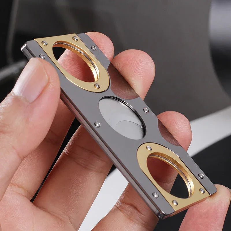 Couteau à double tranchant pour fumée en acier inoxydable, 85x41x3,5 mm, coupe cigares jusqu'à 22 mm - IVOIRART.COM