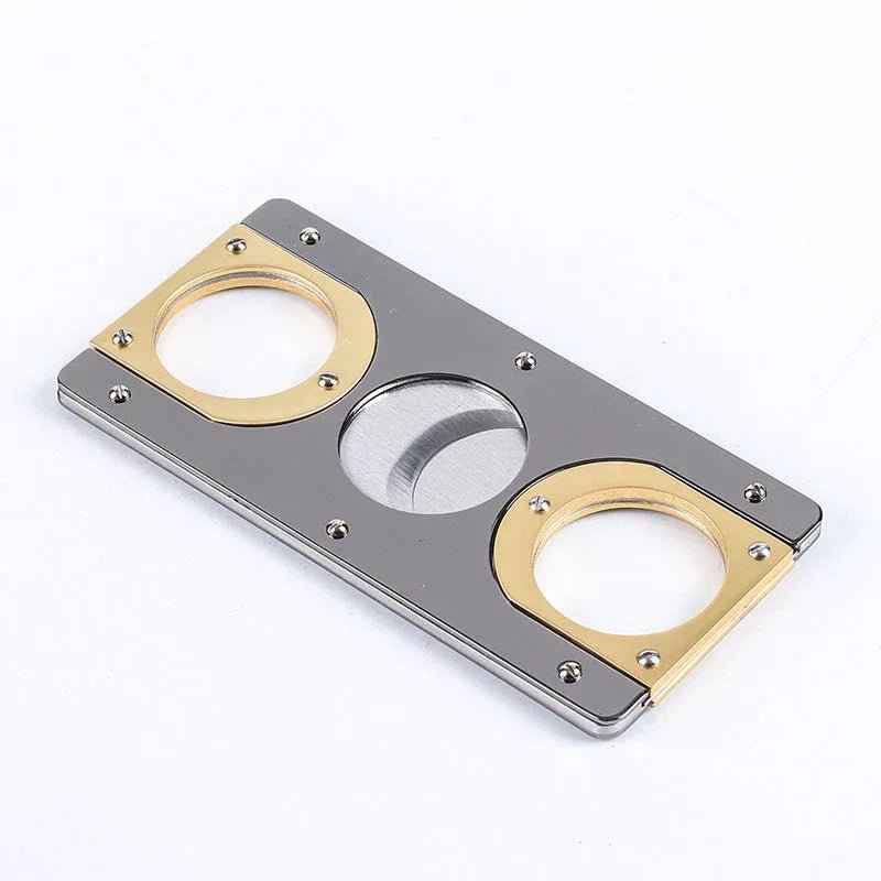 Couteau à double tranchant pour fumée en acier inoxydable, 85x41x3,5 mm, coupe cigares jusqu'à 22 mm - IVOIRART.COM