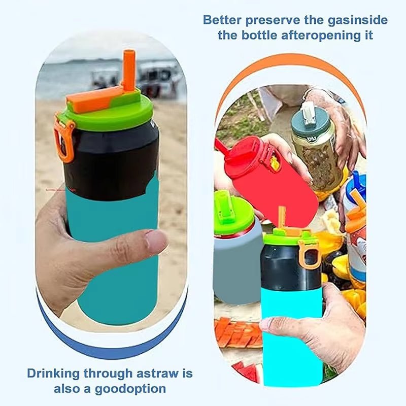 Couvercle à paille réutilisable pour canette de soda, bière, jus – adapté canette Coca standard - IVOIRART.COM