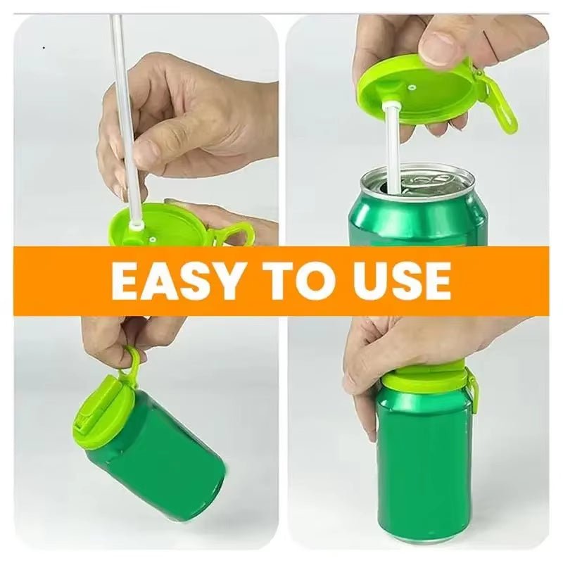 Couvercle à paille réutilisable pour canette de soda, bière, jus – adapté canette Coca standard - IVOIRART.COM