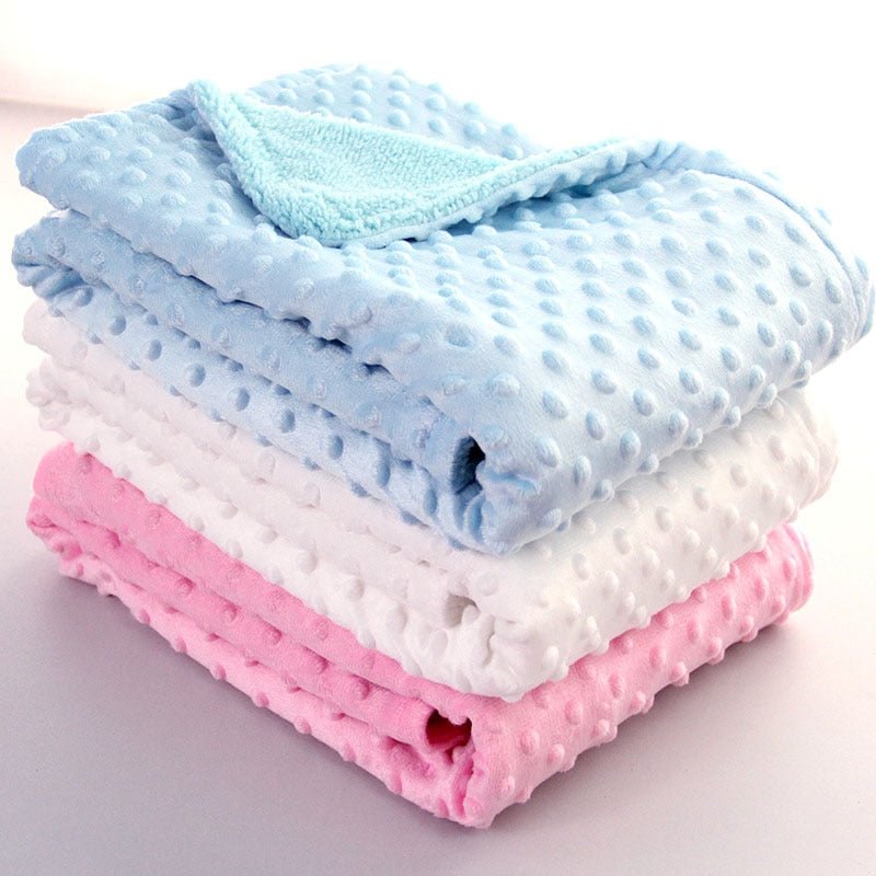 Couverture Bébé Naissance à Pois Polaires Enveloppe Nid d'Ange Double Couche - IVOIRART.COM