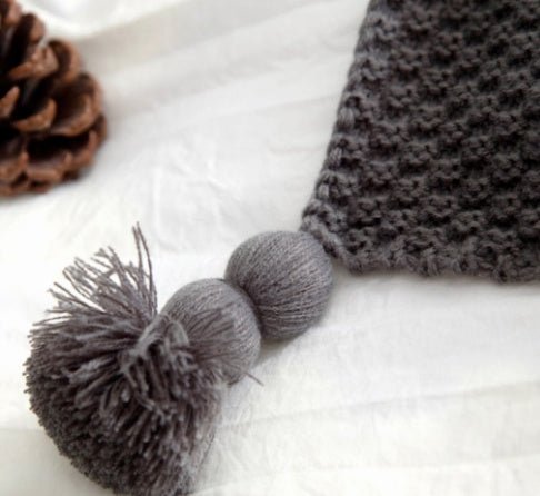 Couverture en laine à franges style nordique, boule tricotée, idéal bureau et canapé - IVOIRART.COM