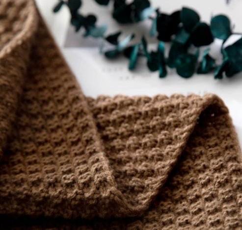 Couverture en laine à franges style nordique, boule tricotée, idéal bureau et canapé - IVOIRART.COM
