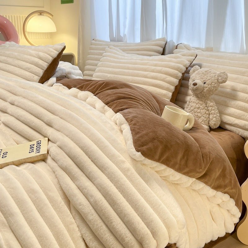 Couverture épaisse haut de gamme en fibre de lait d’angora dépoilée - IVOIRART.COM