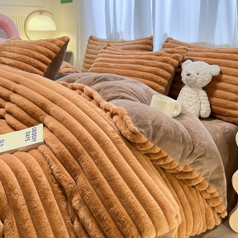 Couverture épaisse haut de gamme en fibre de lait d’angora dépoilée - IVOIRART.COM