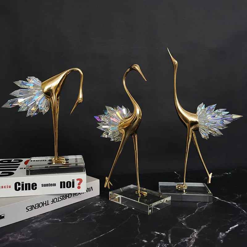Crâne en Cuivre Ornements Meuble TV Porche Bureau Cristal Déco Intérieure - IVOIRART.COM