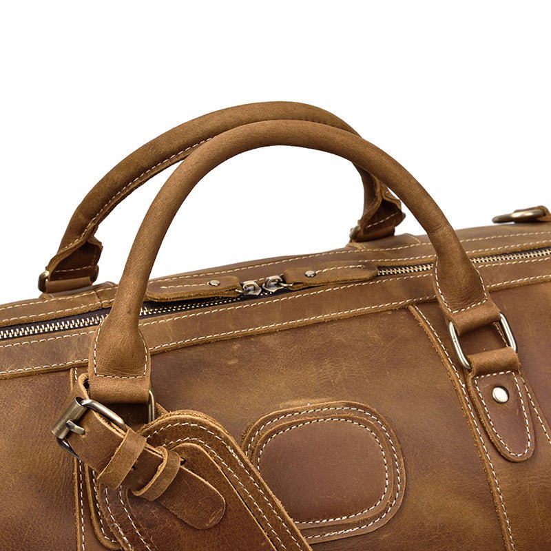 Crazy horse leather large capacity luggage bag - IVOIRART.COM